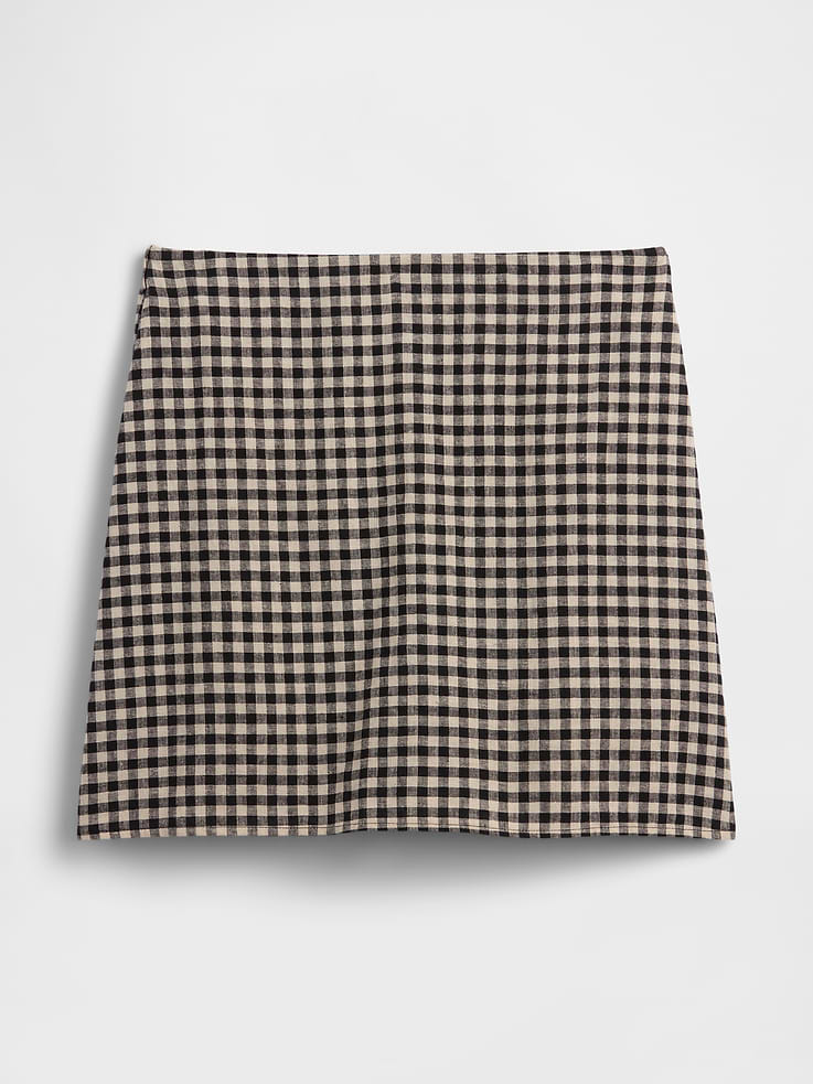 Image number 5 showing, Linen-Blend Pull-On Mini Skirt
