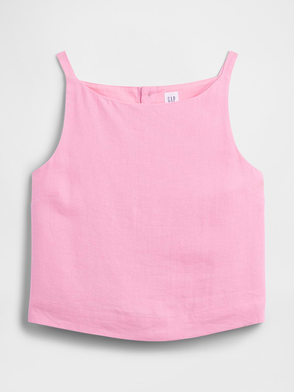 Linen-Blend Apron Top