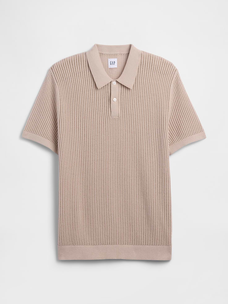 Image number 5 showing, Crochet Sweater Polo Shirt