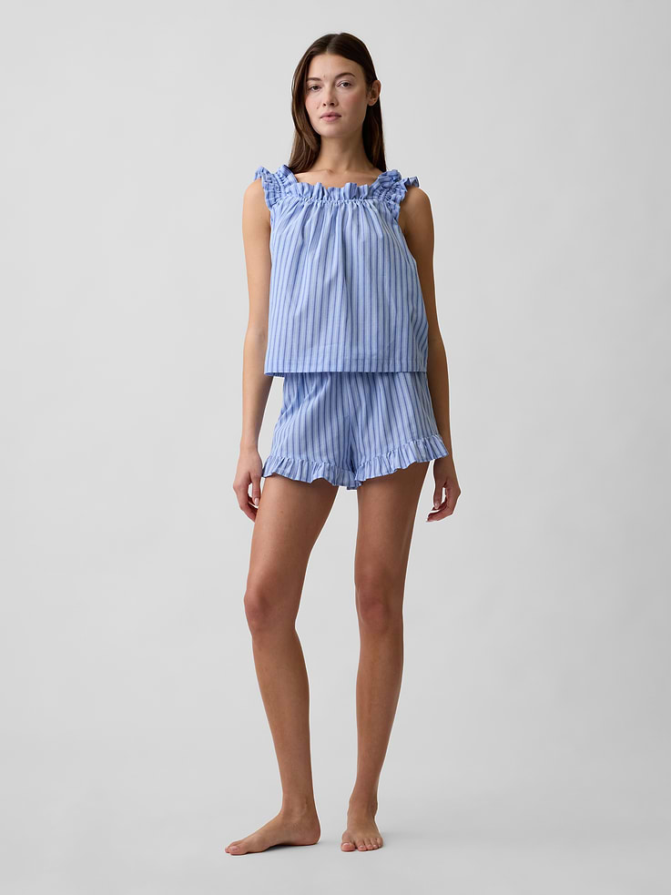 Image number 1 showing, Ruffle Poplin PJ Shorts