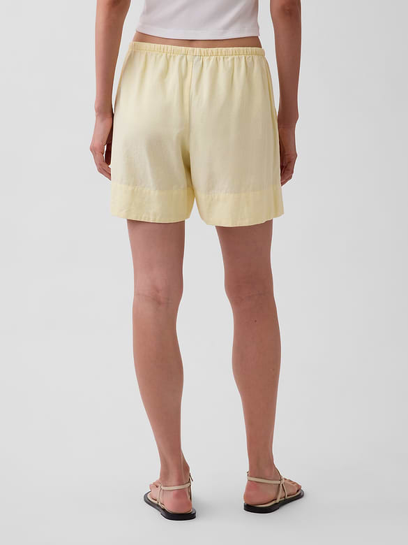6" Linen-Blend Easy Shorts