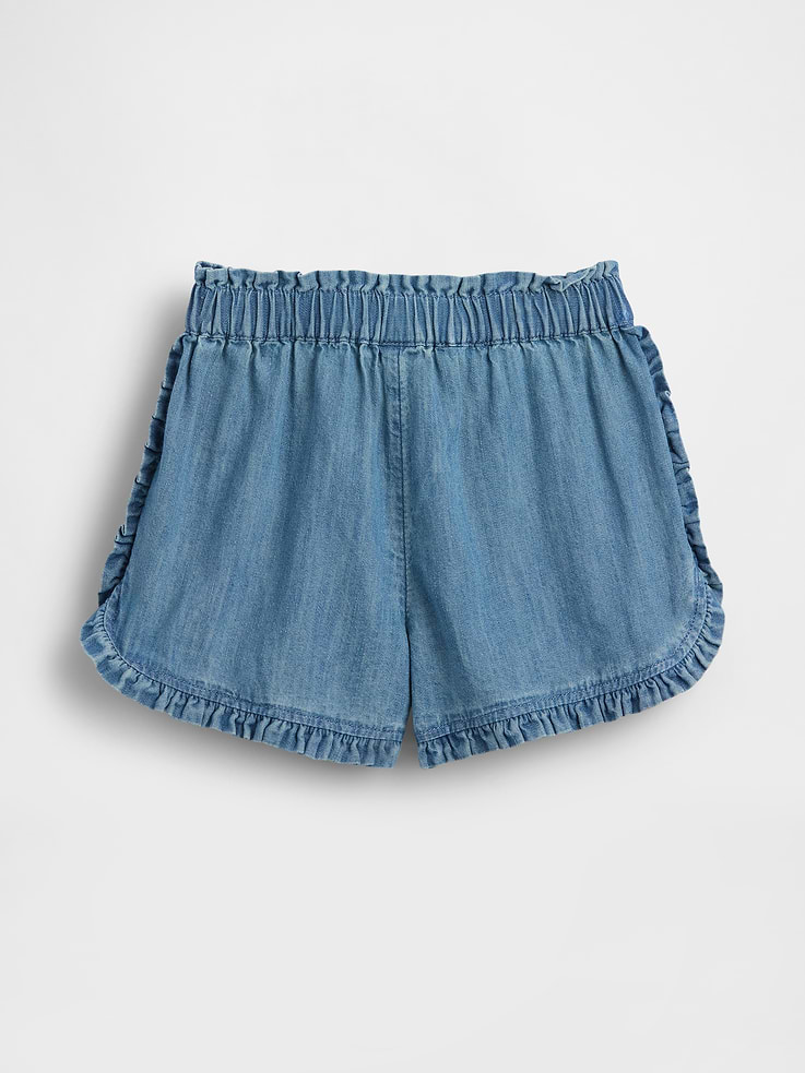 Image number 2 showing, Baby & Toddler Denim Ruffle Pull-On Shorts