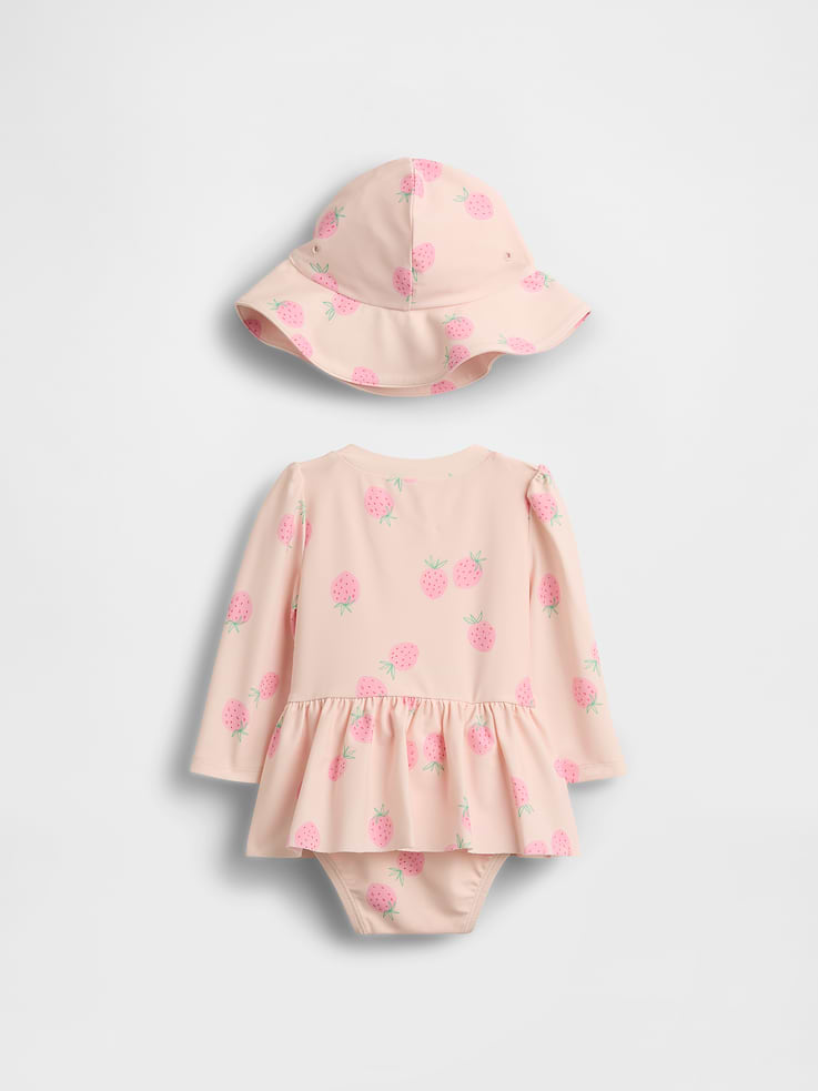 Image number 2 showing, Baby Strawberry Rash Guard Swim Set