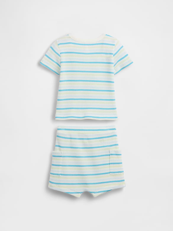 Baby Waffle Henley Outfit Set