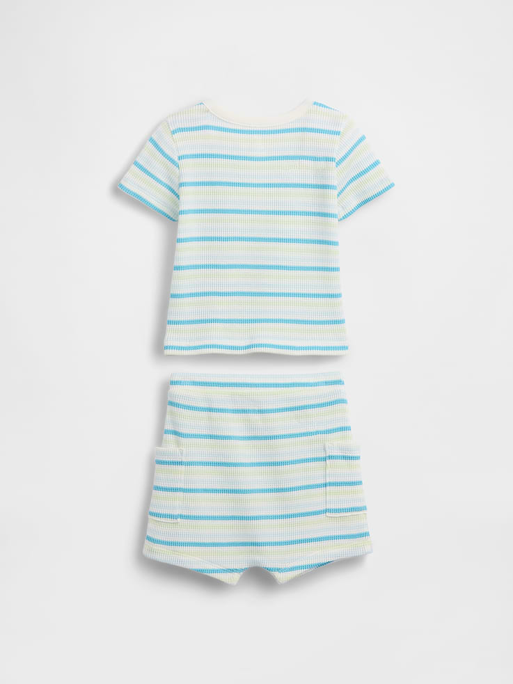 Image number 2 showing, Baby Waffle Henley Outfit Set