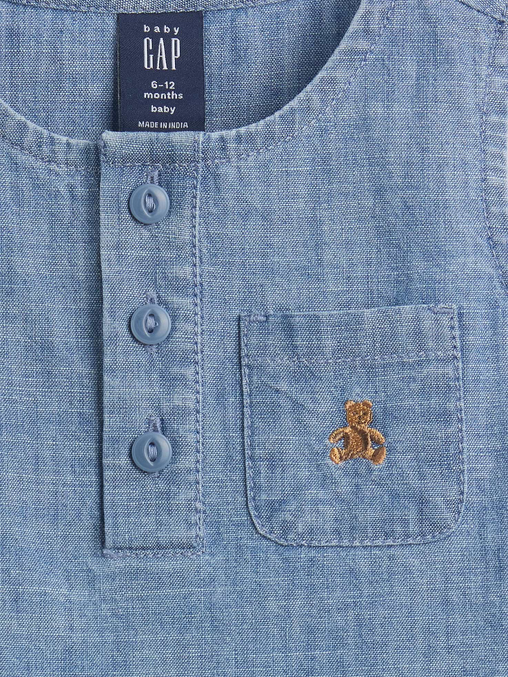 Image number 3 showing, Baby Pocket Denim Outfit Set