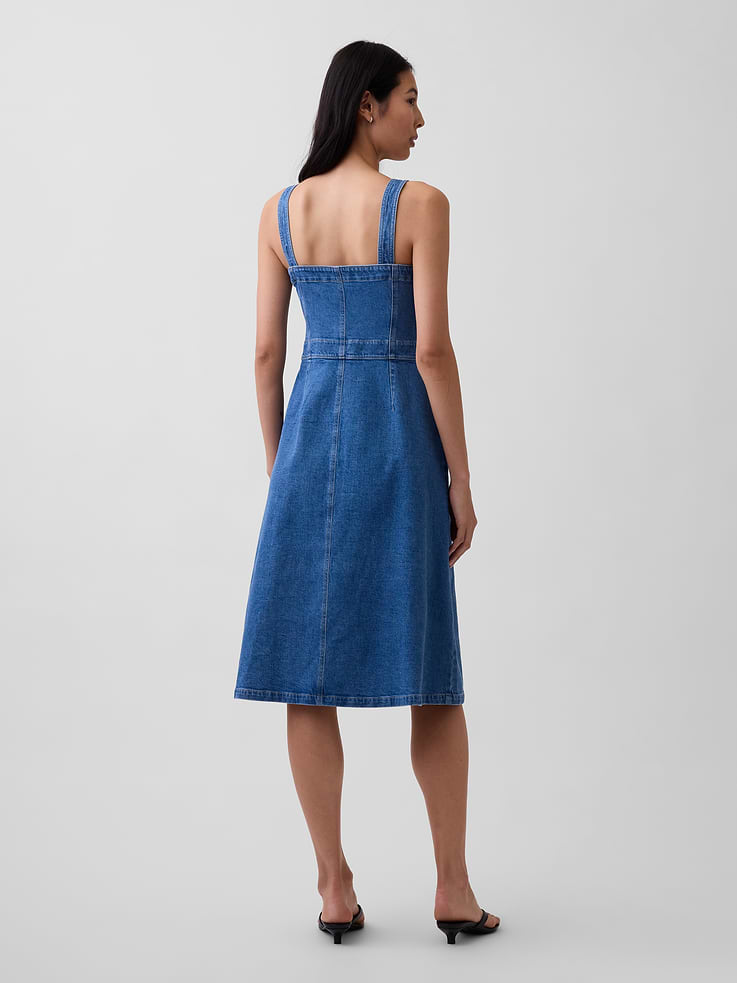 Image number 2 showing, Denim Button-Front Midi Dress