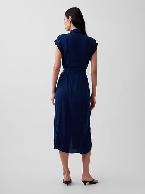 double denim fancy dress Honie V-Neck Mini Size:One Size (Fits From Bust 28” - Bust 38”) Plus Size Denim Dress 1224upto50dress Womens Zip Back Denim