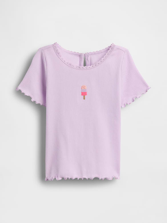 Baby & Toddler Embroidered Ice Cream Rib T-Shirt