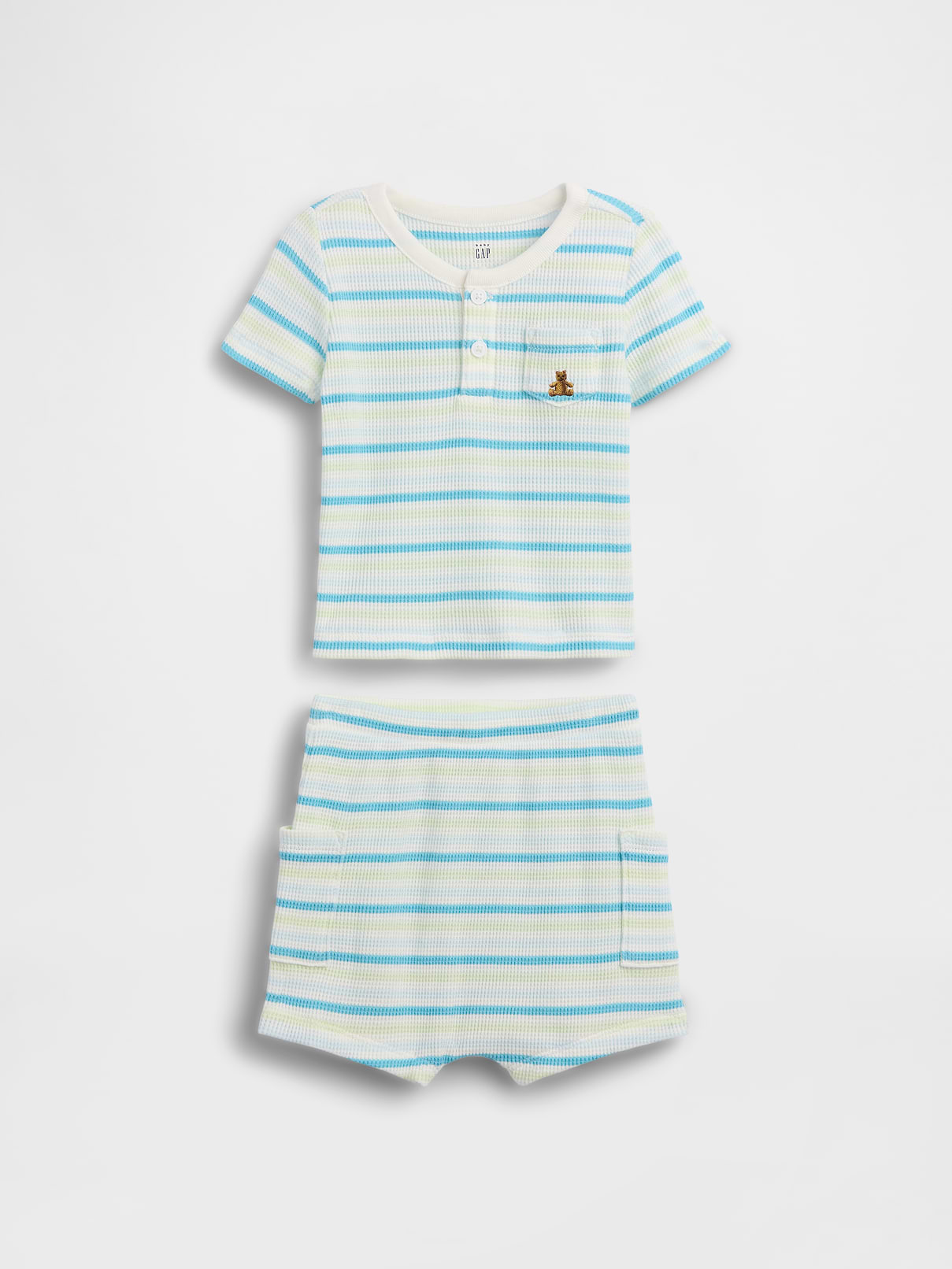Baby Waffle Henley Outfit Set