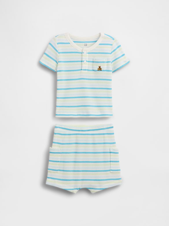 Baby Waffle Henley Outfit Set