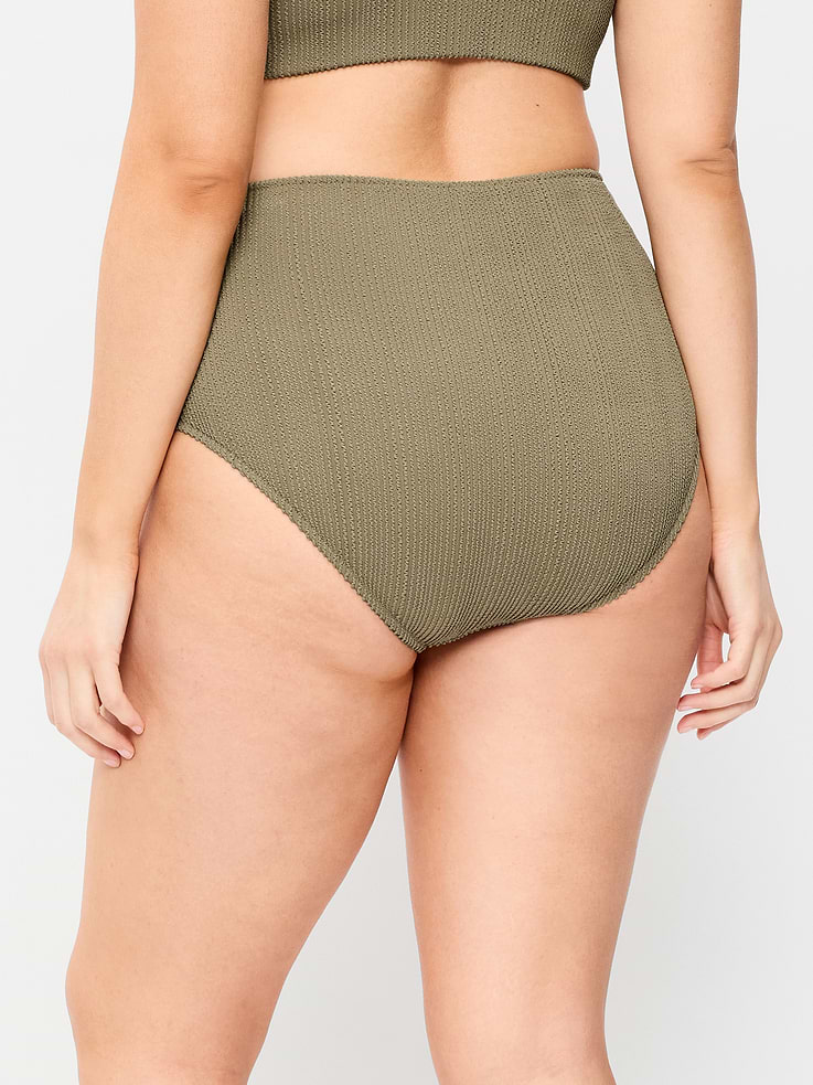 Image number 6 showing, High-Waisted Ribbed Bikini Swim Bottoms