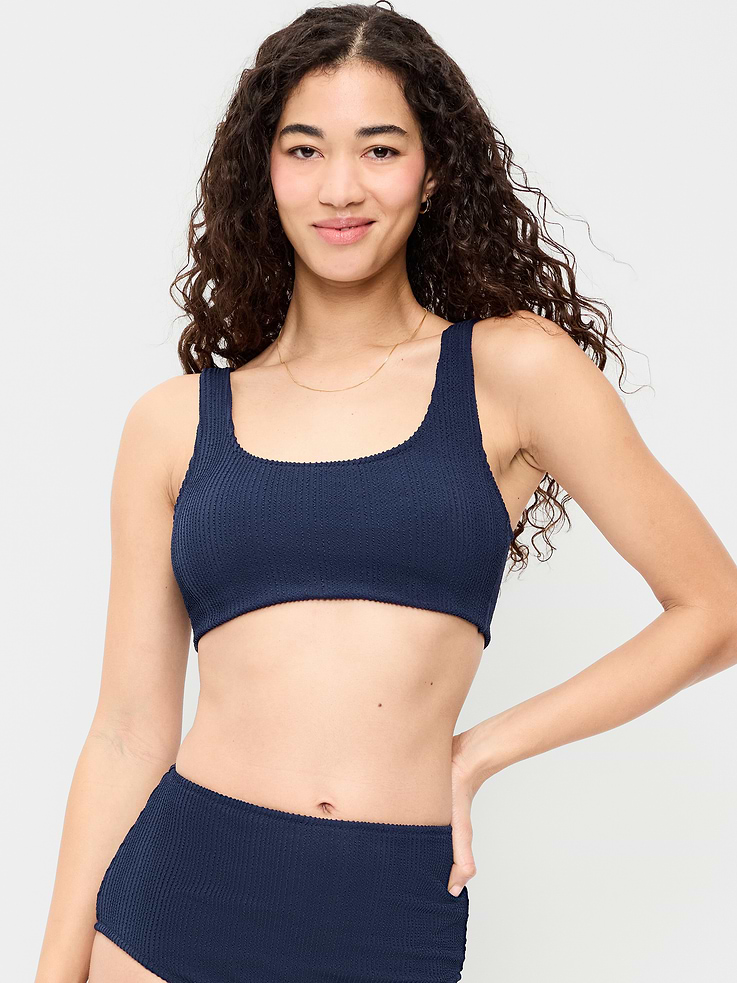 Image number 1 showing, Ribbed Scoop-Neck Swim Top