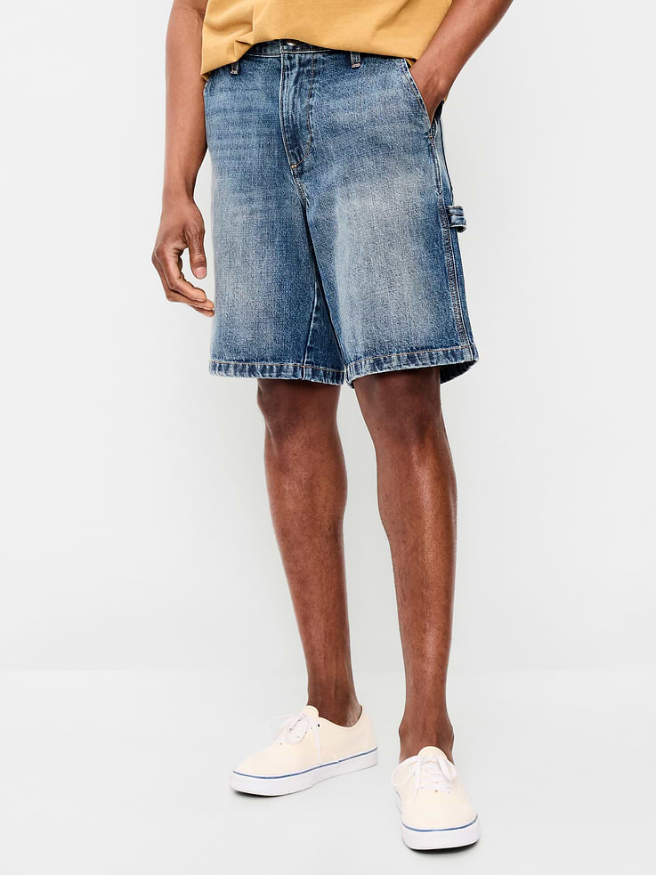 Image 2 of 6, Baggy Tech Carpenter Jean Shorts-- 10-inch inseam