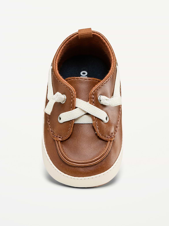 Chaussures de bateau en similicuir pour bébé
