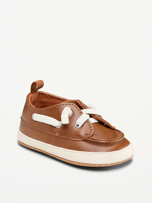 Chaussures de bateau en similicuir pour bébé