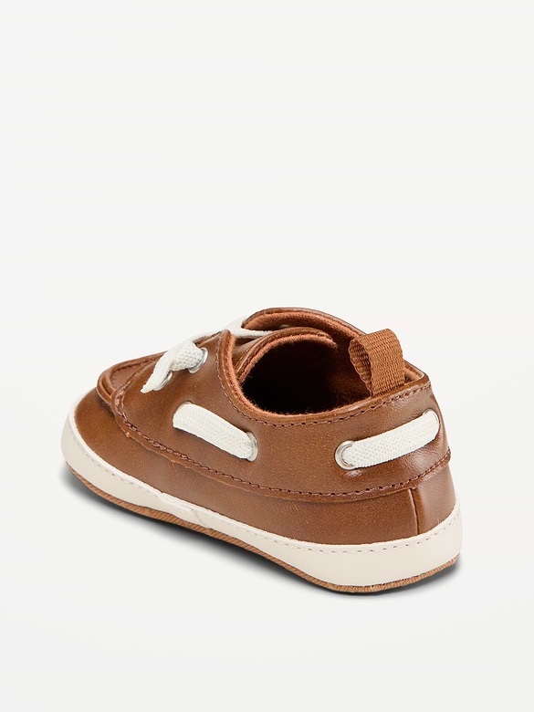 Chaussures de bateau en similicuir pour bébé