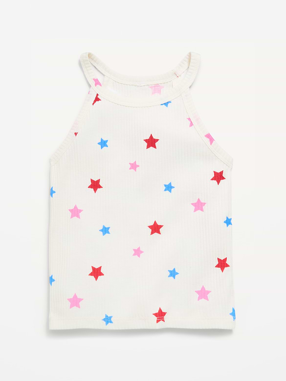 Fitted Ribbed Halter Tank Top for Toddler Girls