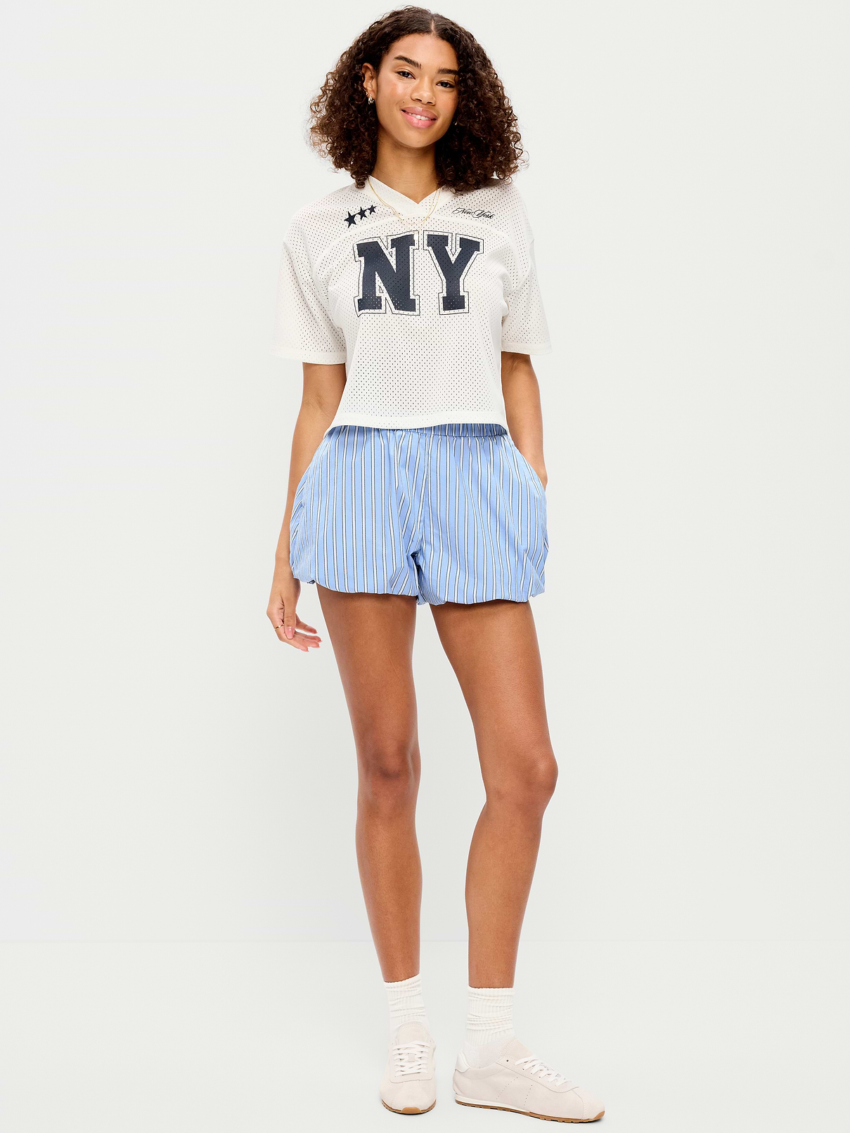 Poplin Bubble Hem Shorts