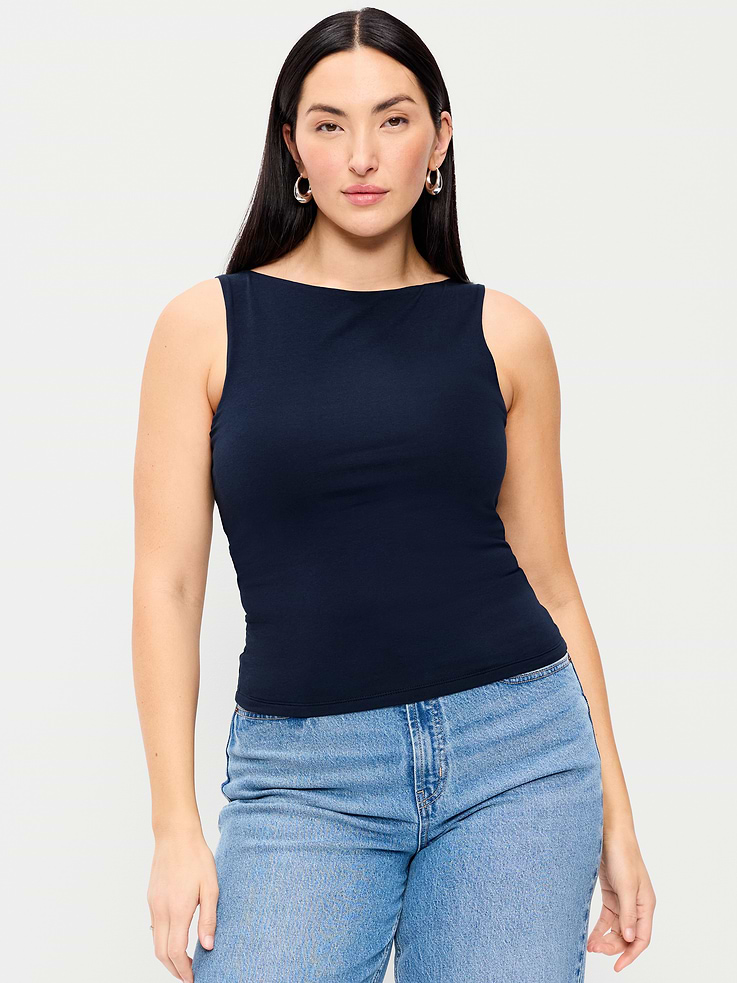 Image number 6 showing, Hug Double-Layer Boat-Neck Top