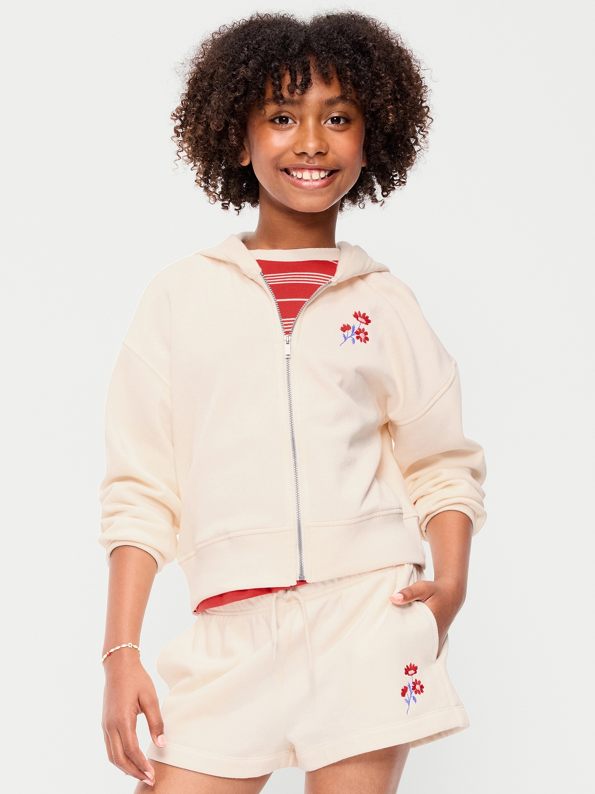 Favorite Fleece Graphic Zip-Front Hoodie for Girls | Old Navy
