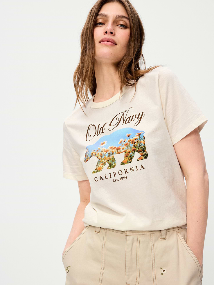 L'image numéro 3 présente T-shirt passe-partout ras du cou à logo imprimé