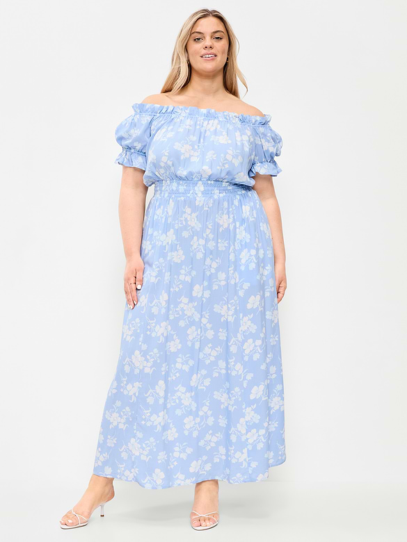 Off-The-Shoulder Boho Maxi Dress