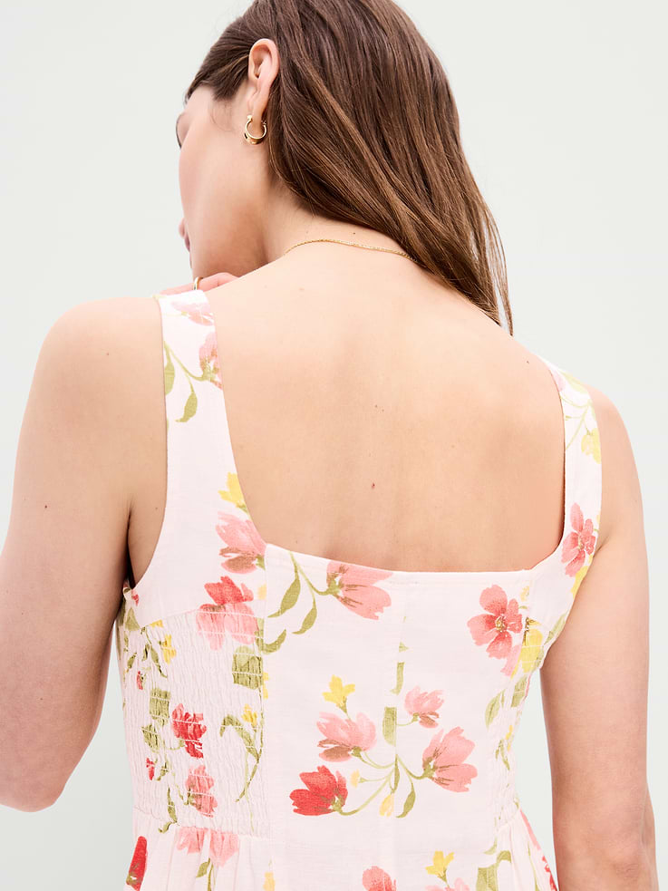 Image number 5 showing, Fit & Flare Sleeveless Linen-Blend Midi Dress