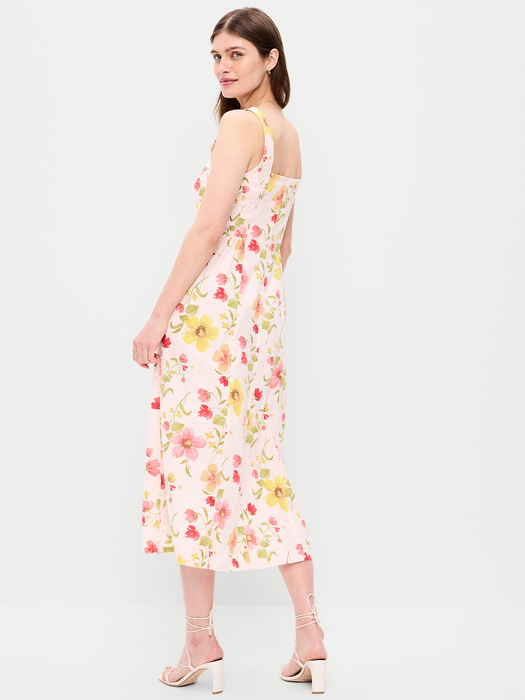 Image number 2 showing, Fit & Flare Sleeveless Linen-Blend Midi Dress