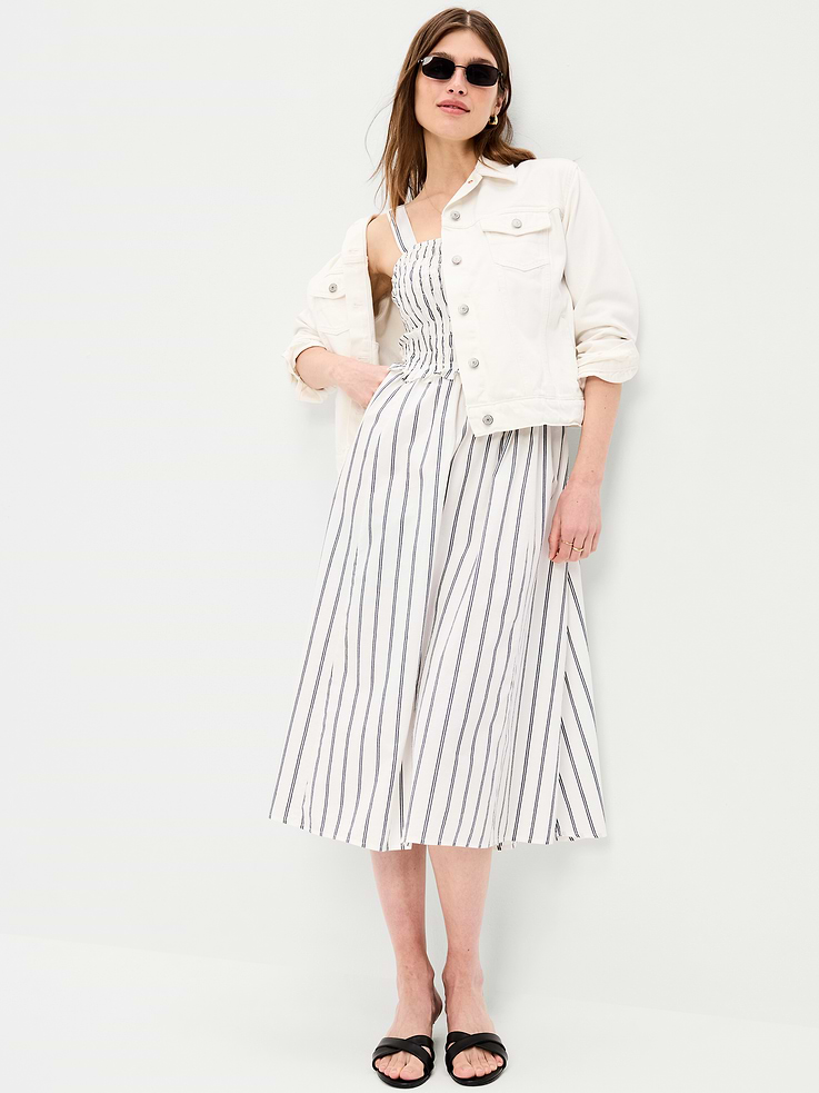 Image number 3 showing, Fit & Flare Smocked-Bodice Midi Dress