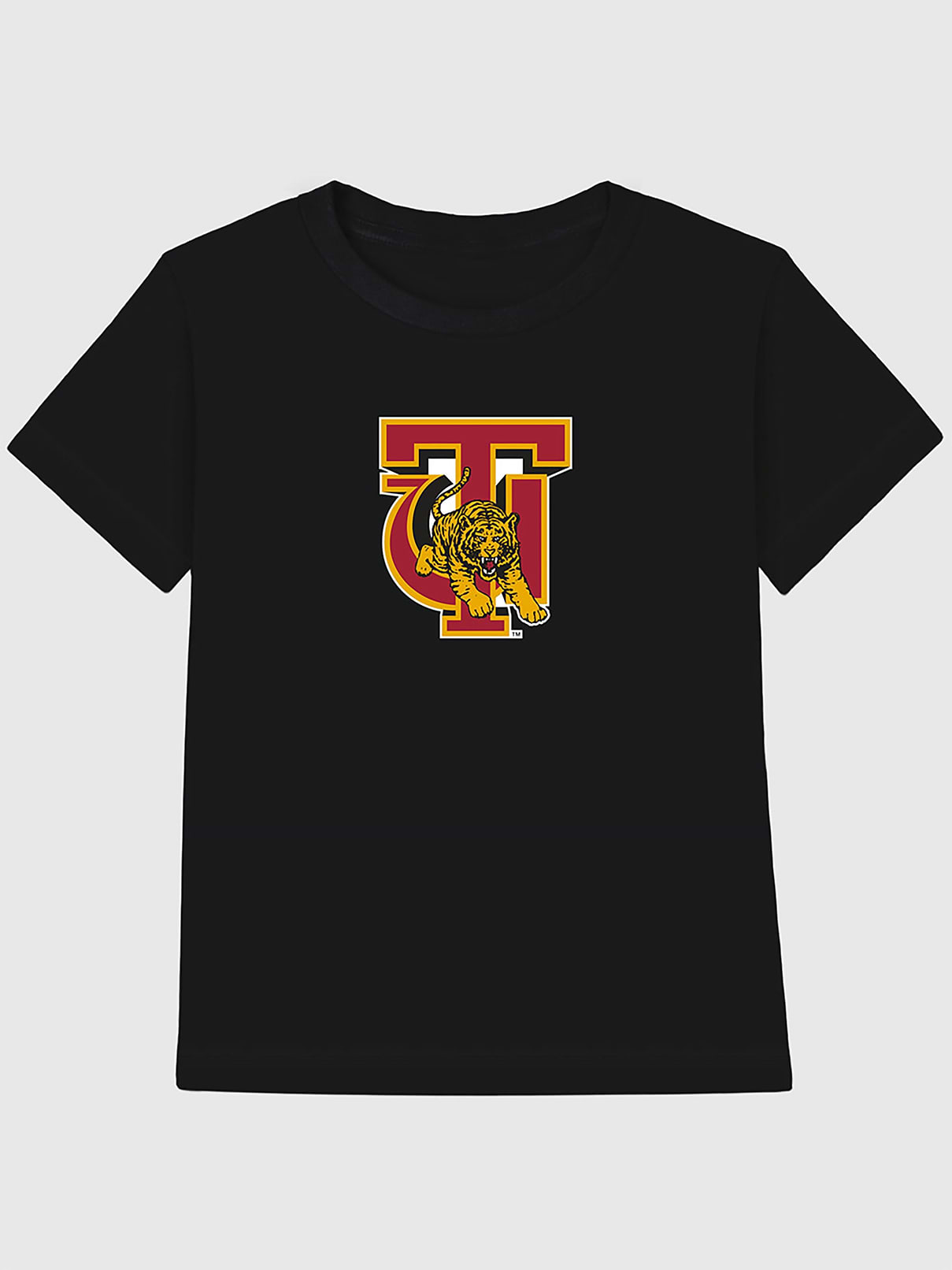 Image 1 of 4, Soft cotton T-shirt., Classic, straight and easy fit., Hits at the hip., Crewneck., Short sleeves., Officially licensed Tuskegee University Primary Logo at front.