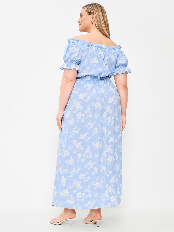 Off-The-Shoulder Boho Maxi Dress