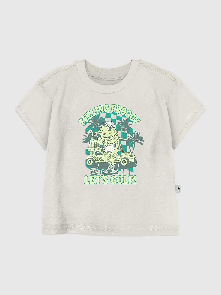 Image 1 of 2, Soft cotton T-shirt., Crewneck., Short sleeves., Froggy golfing graphic at front., Fifth Sun is an internationally recognized manufacturer of exclusive licensed graphic apparel and innovative fashions for premium brands like Star Wars, Disney, Marvel, and Nintendo.