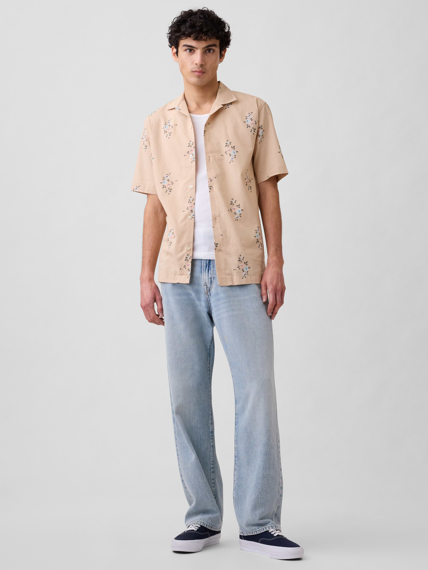 Linen-Blend Vacay Shirt in Standard Fit | Gap Factory