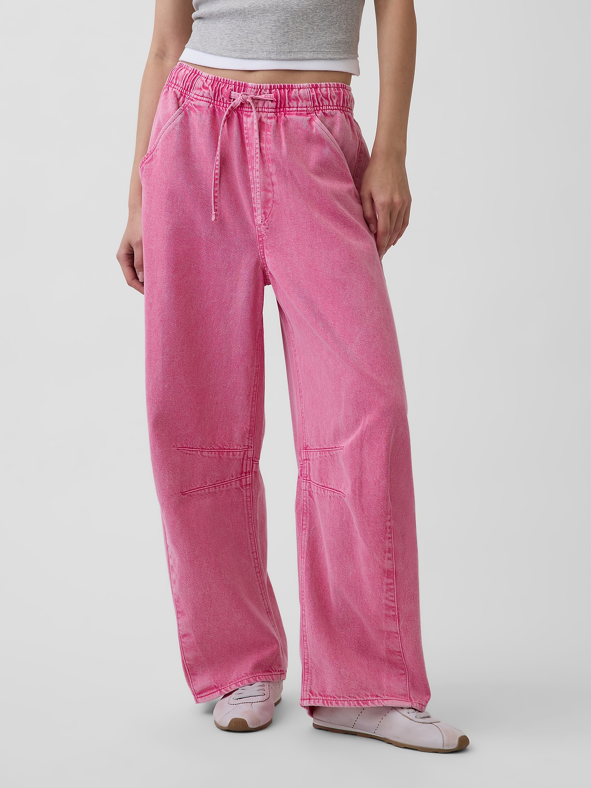 グアピピンクデニムサイズ34 Mid Rise UltraSoft Easy Horseshoe Jeans | Gap