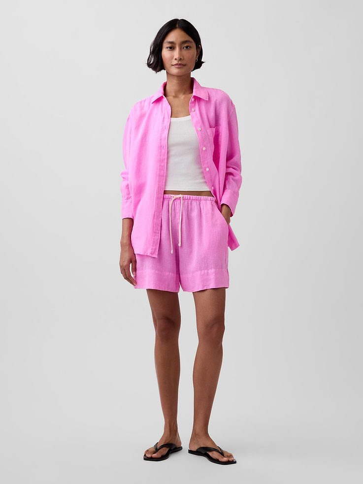 Image number 1 showing, 6" Linen-Blend Easy Shorts