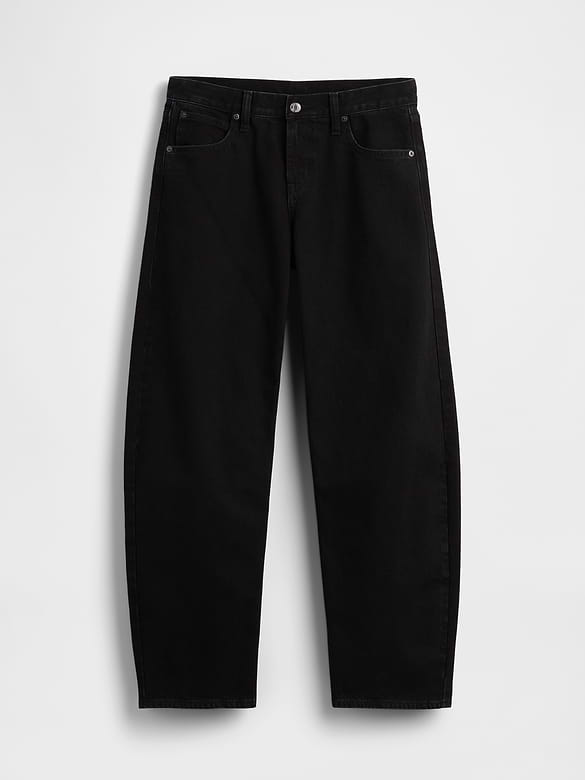 Low Rise Barrel Jeans