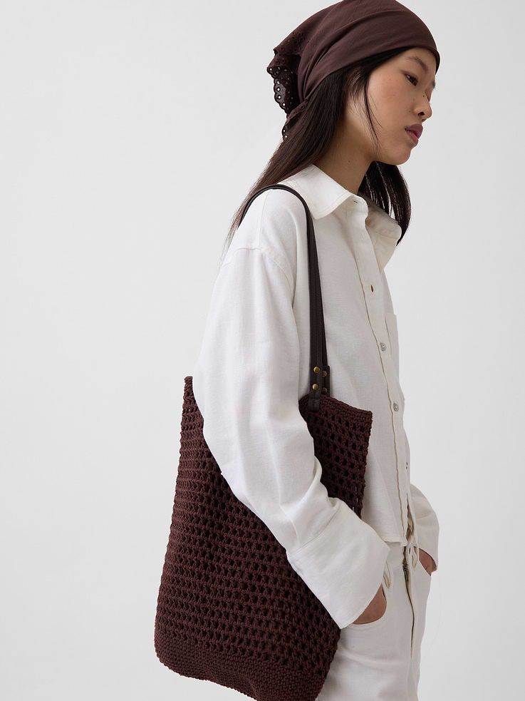 Image number 2 showing, Crochet Tote Bag
