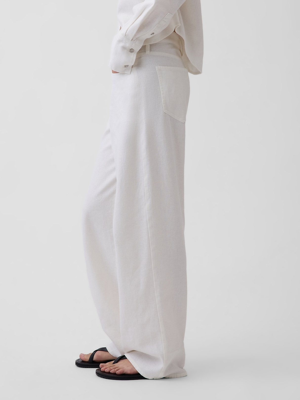 Linen-Cotton Wide-Leg Pants | Gap