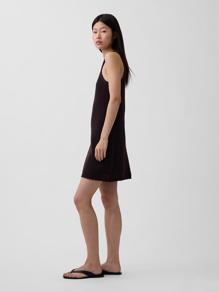 Image number 3 showing, 100% Cotton Crochet Mini Dress