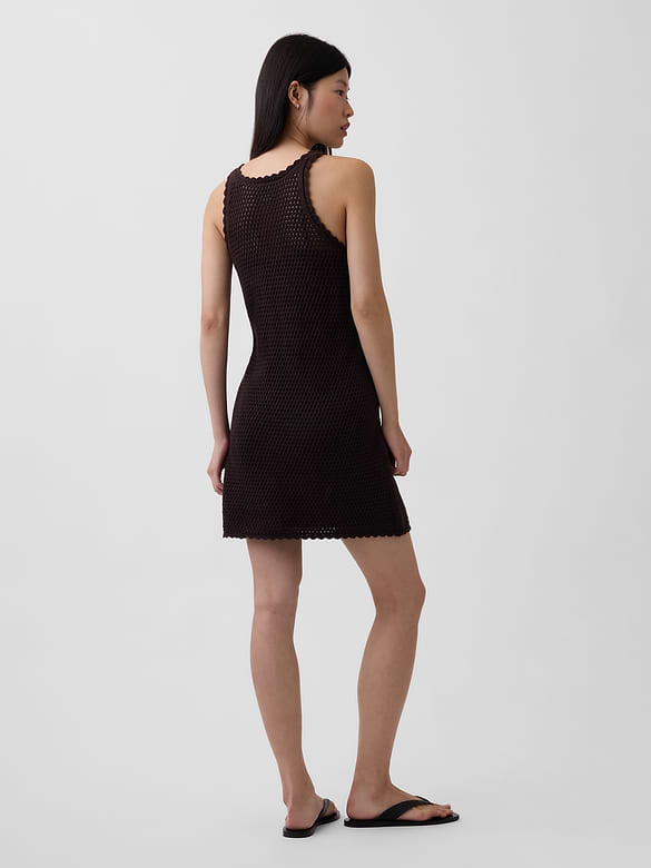100% Cotton Crochet Mini Dress