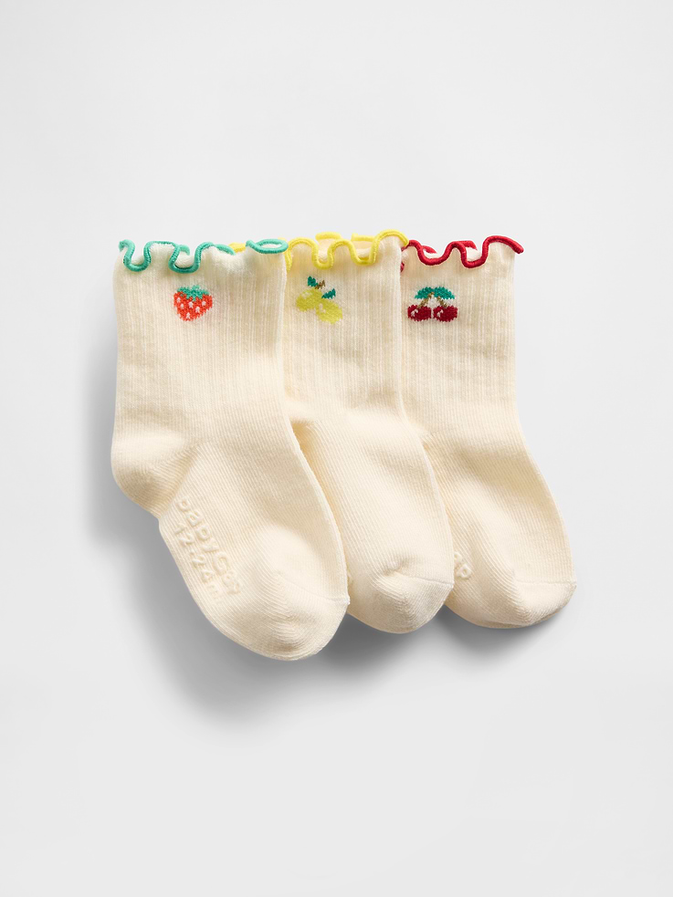 Image number 1 showing, Baby & Toddler Ruffle Crew Socks (3-Pack)