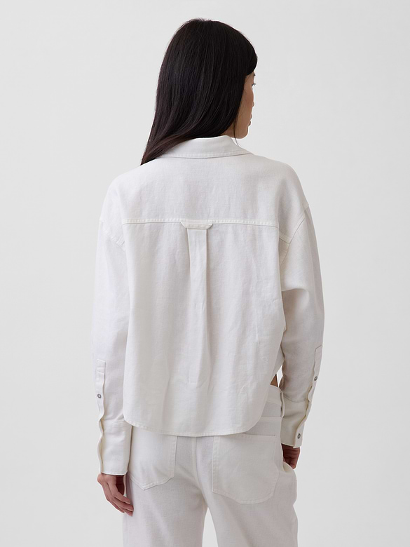 Linen-Cotton Oversized Shirt