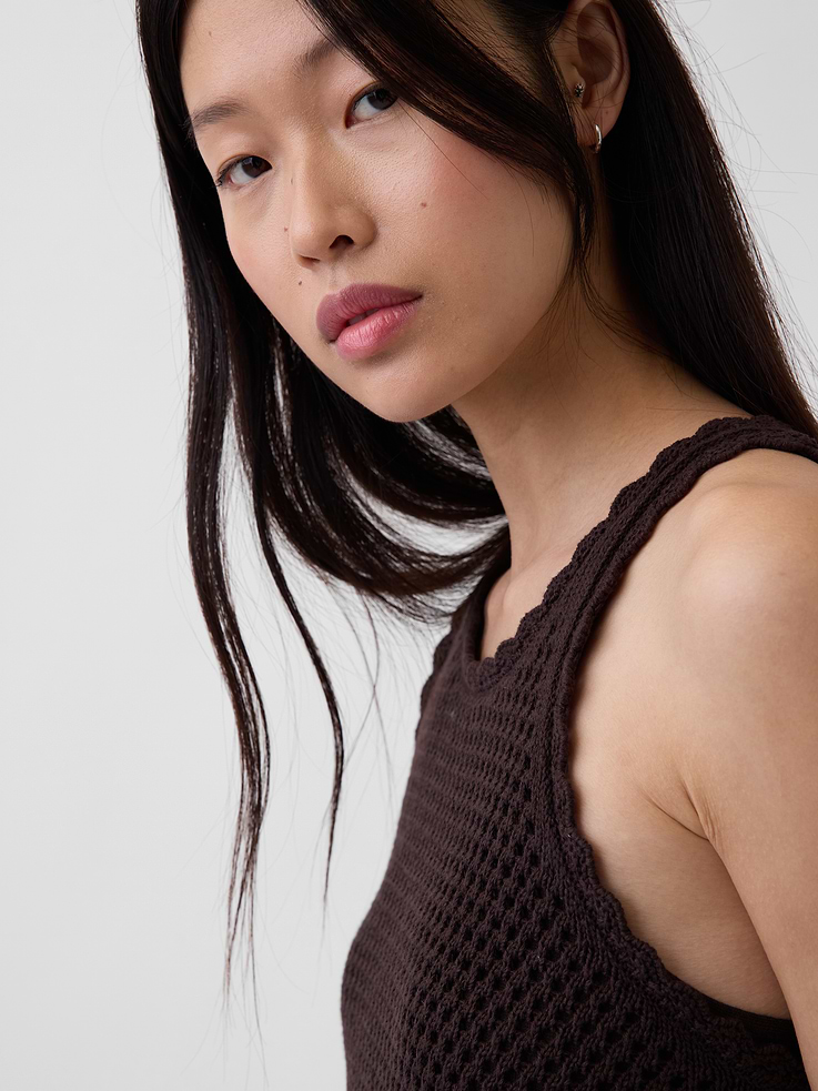 Image number 4 showing, 100% Cotton Crochet Mini Dress