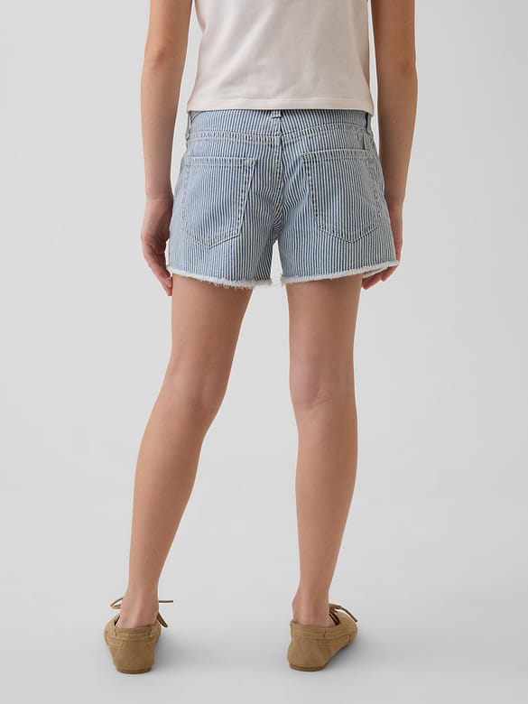Kids Low Rise Stride Denim Stripe Shorts