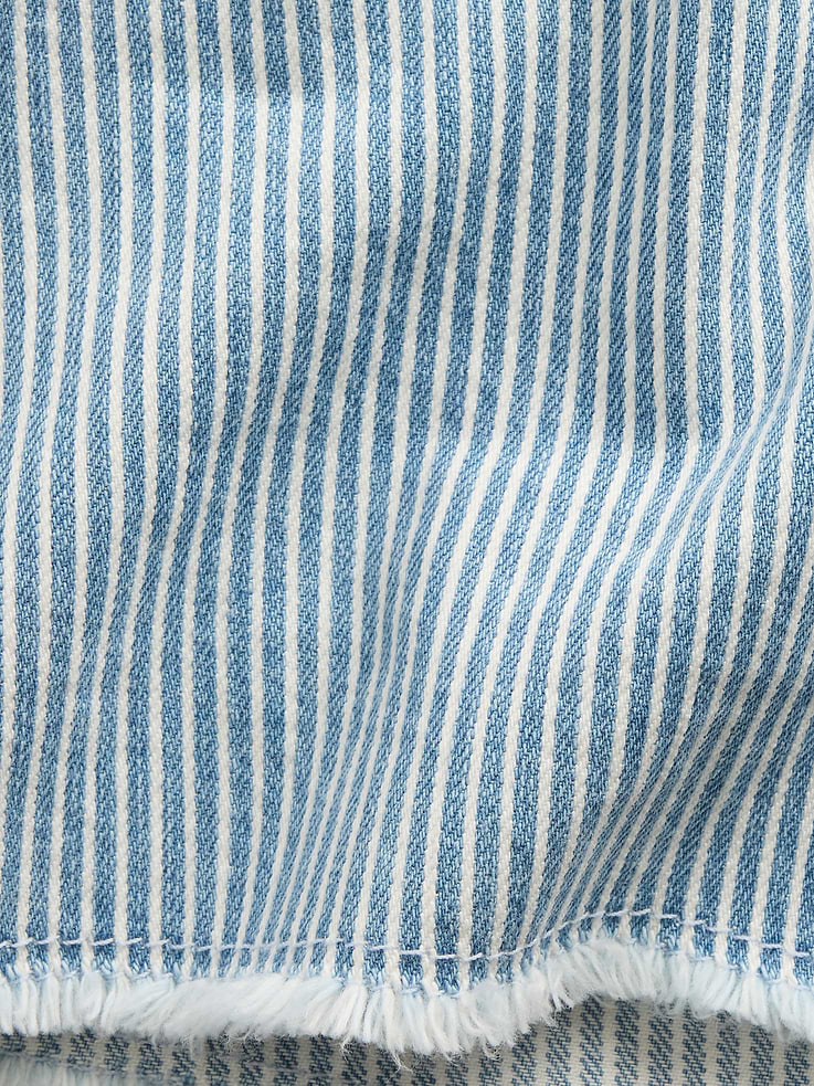 Image 6 de 6, Short sportif en denim à rayures à taille basse pour Enfant