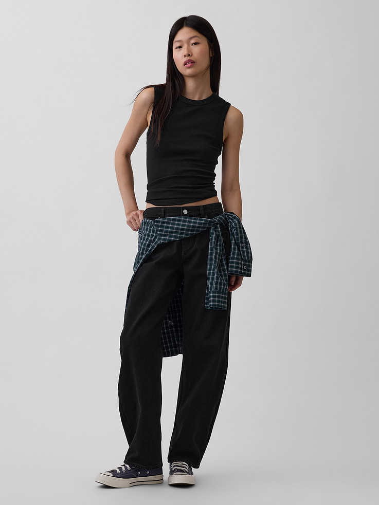 Image number 1 showing, Low Rise Barrel Jeans