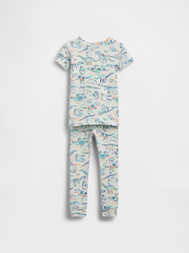 Image number 1 showing, Baby & Toddler Organic Brushed Cotton Dino PJ Set
