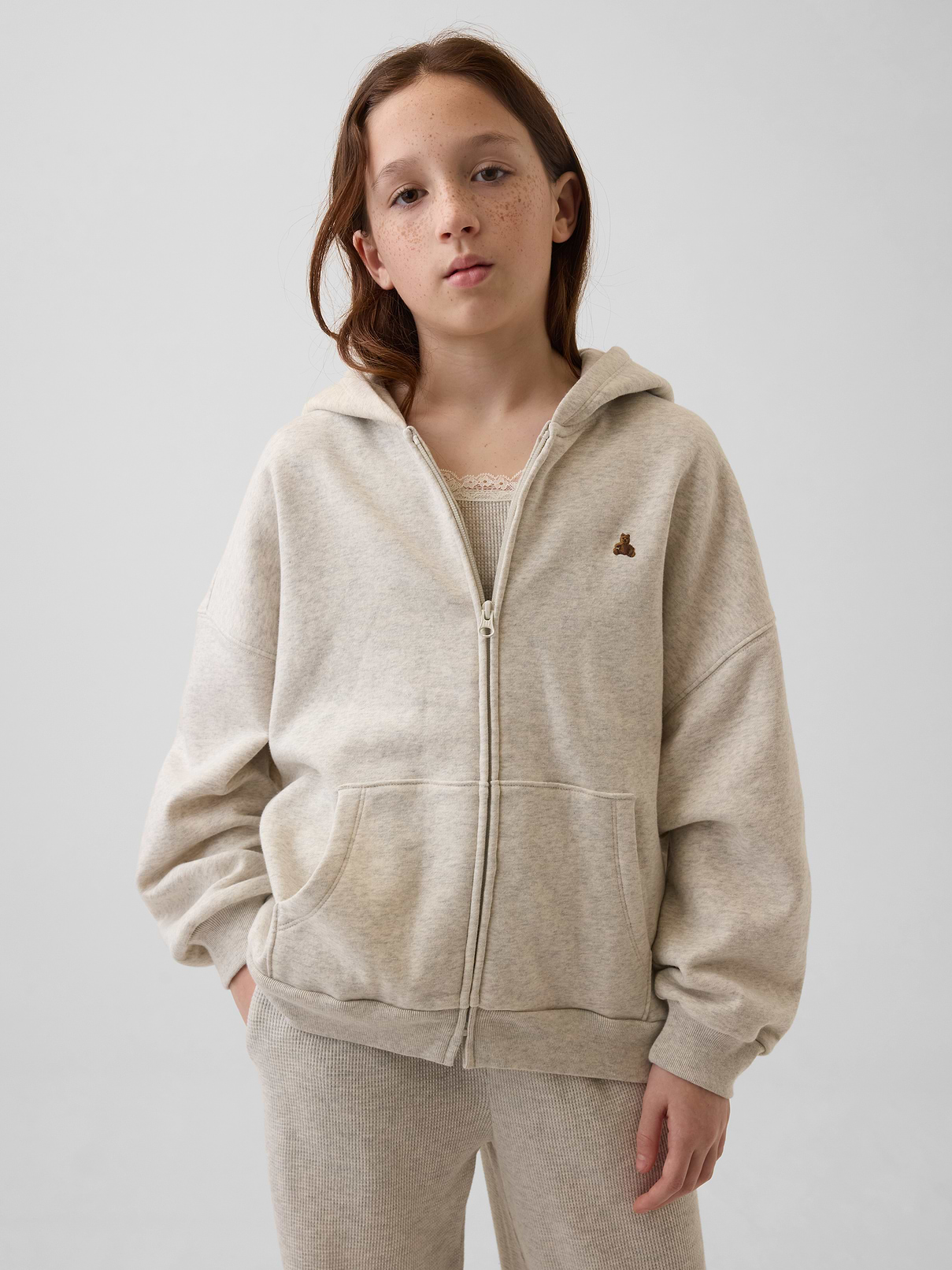 Kids VintageSoft Oversized Zip Hoodie