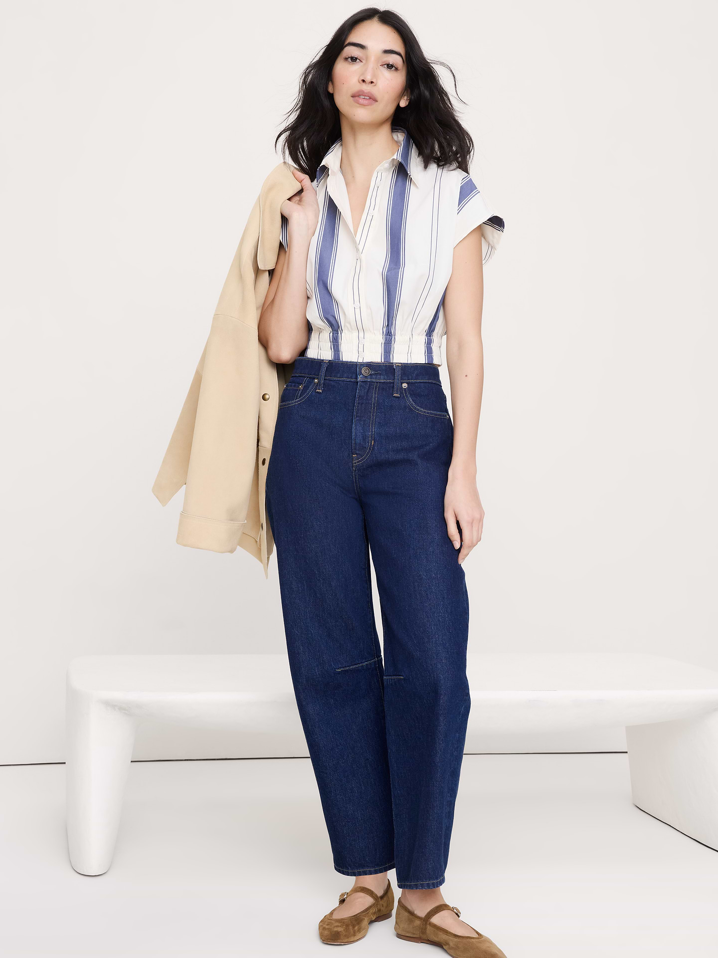 Image number 6 showing, Cotton Poplin Super-Cropped Shirt